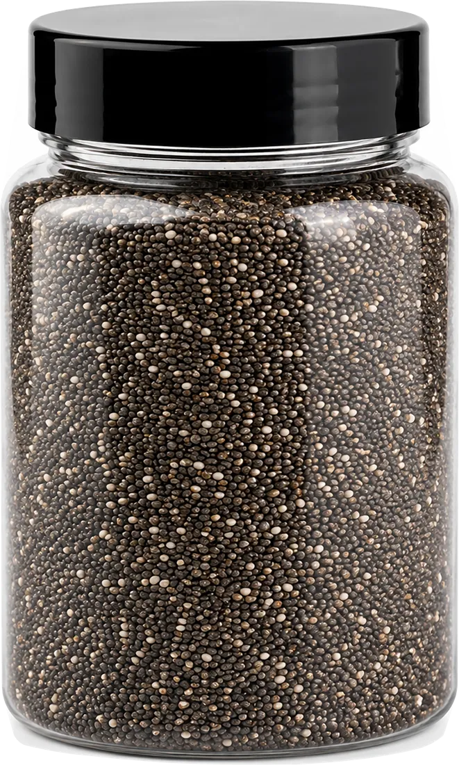 Bibhakar Chia Seeds from karnataka in a PET jar